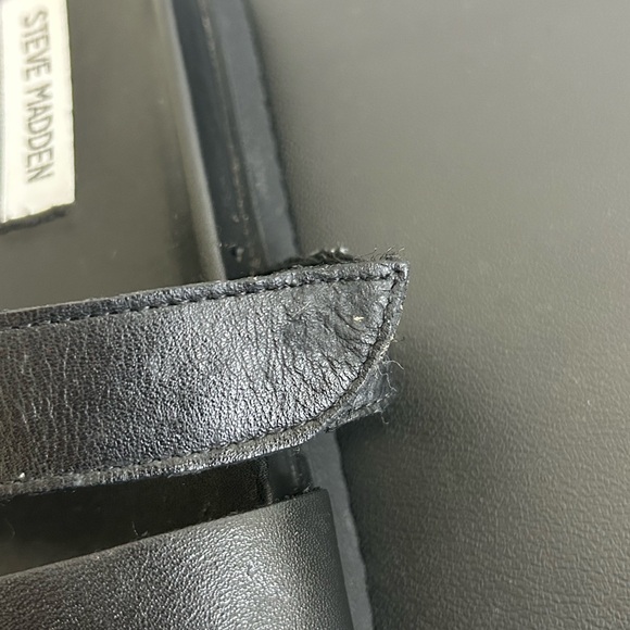 STEVE MADDEN Size 9 Black Leather Mayven Slide Sandals SLIP ON - Picture 7 of 9